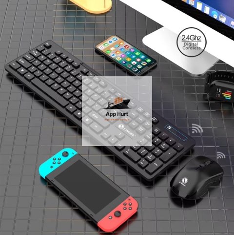 Klawiatura Bezprzewodowa niskoprofilowa + mysz na baterie Do komputera Laptopa Telewizora
