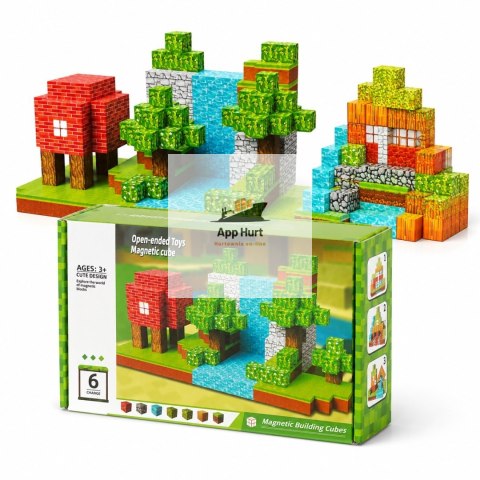 Klocki magnetyczne 100 el kostki 3D zestaw Kreatywny