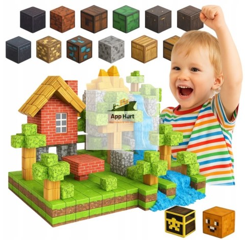 Klocki magnetyczne 100 el kostki 3D zestaw Kreatywny