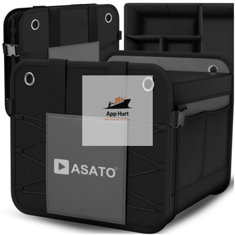 Organizer do Bagażnika Samochodu Składany XL Antypoślizgowy Wzmocniony z Klapą ASATO®