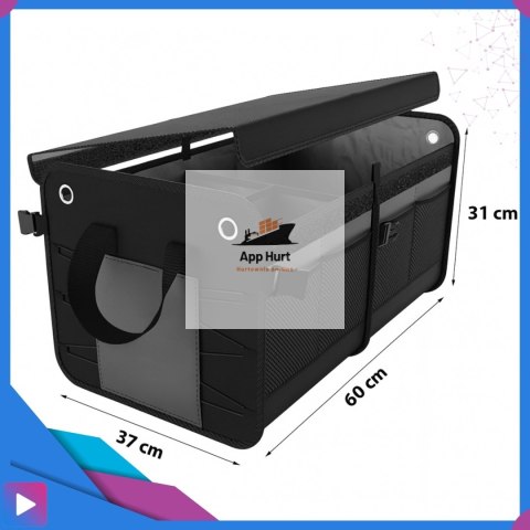 Organizer do Bagażnika Samochodu Składany XL Antypoślizgowy Wzmocniony z Klapą ASATO®