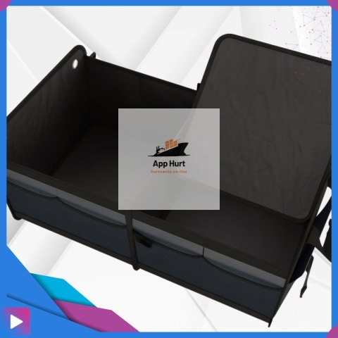 Organizer do Bagażnika Samochodu Składany XL Antypoślizgowy Wzmocniony z Klapą ASATO®