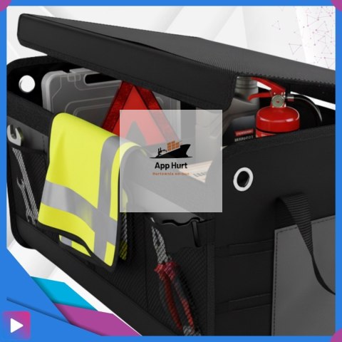 Organizer do Bagażnika Samochodu Składany XL Antypoślizgowy Wzmocniony z Klapą ASATO®