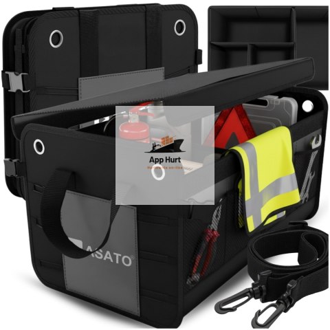 Organizer do Bagażnika Samochodu Składany XL Antypoślizgowy Wzmocniony z Klapą ASATO®