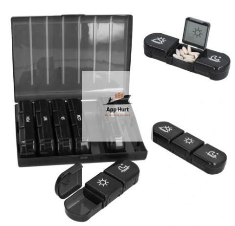 Organizer na Leki Tygodniowy Pojemnik na Tabletki Rano i Wieczór ASATO®