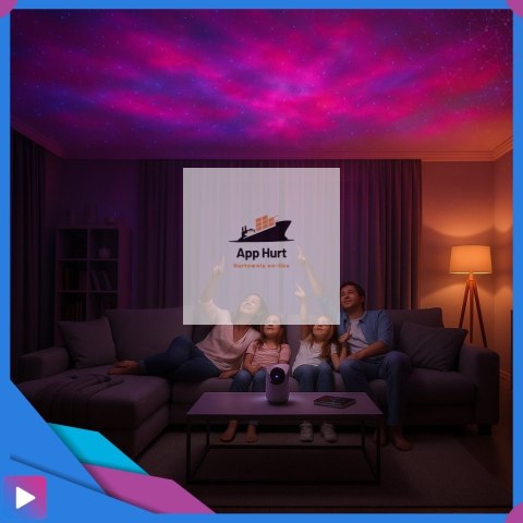 Projektor Gwiazd 3D Kosmos Lampka Nocna LED Mgławica Pilot Laser ASATO®