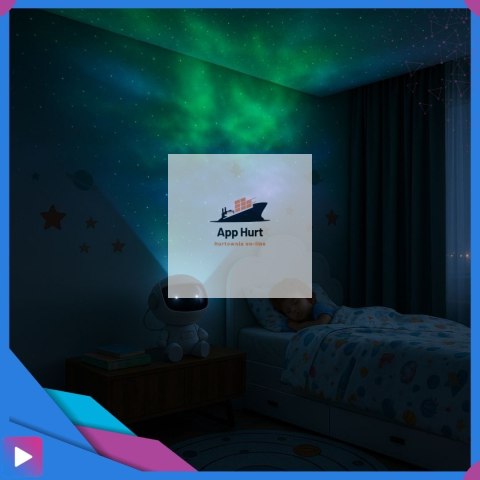 Projektor Gwiazd Astronauta Siedzący LED 8 Trybów Pilot Ruchoma Głowa Lampka Nocna ASATO®