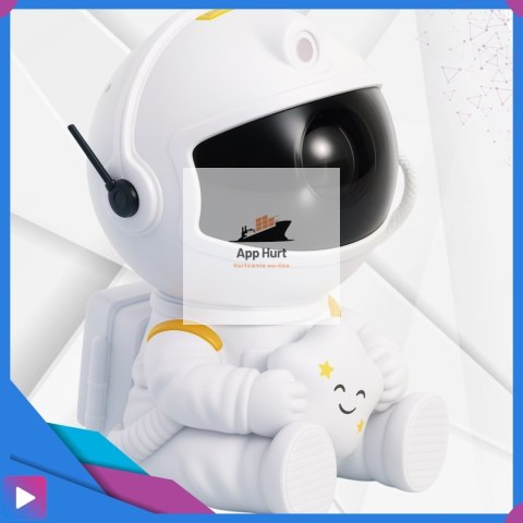 Projektor Gwiazd Astronauta Siedzący LED 8 Trybów Pilot Ruchoma Głowa Lampka Nocna ASATO®