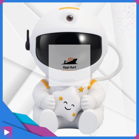 Projektor Gwiazd Astronauta Siedzący LED 8 Trybów Pilot Ruchoma Głowa Lampka Nocna ASATO®