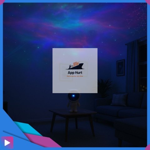 Projektor Gwiazd Astronauta Stojący LED 8 Trybów Pilot Ruchoma Głowa Lampka Nocna ASATO®