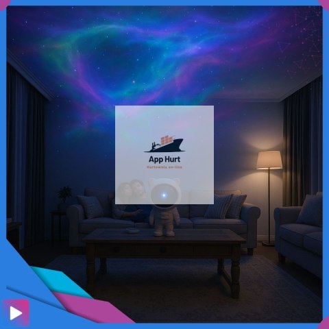 Projektor Gwiazd Astronauta Stojący LED 8 Trybów Pilot Ruchoma Głowa Lampka Nocna ASATO®