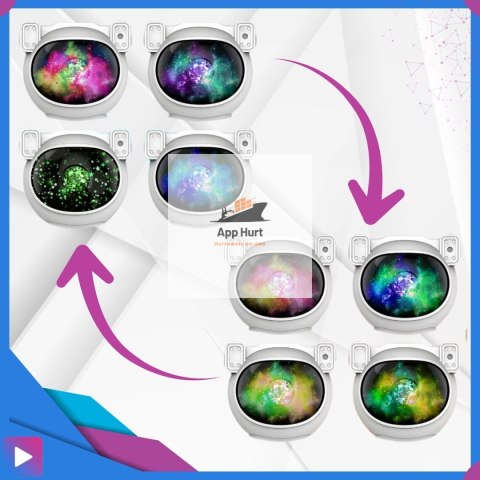 Projektor Gwiazd Astronauta Stojący LED 8 Trybów Pilot Ruchoma Głowa Lampka Nocna ASATO®