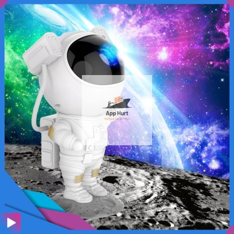 Projektor Gwiazd Astronauta Stojący LED 8 Trybów Pilot Ruchoma Głowa Lampka Nocna ASATO®