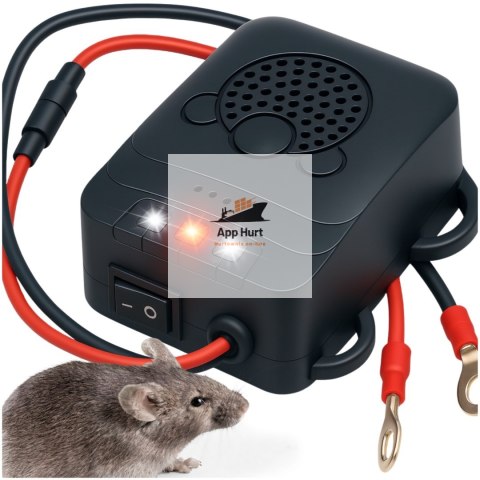 Samochodowy Odstraszacz Gryzoni Kuny Ultradźwiękowy Auto Buzzer LED z Błyskiem 12V ASATO®