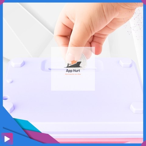 Sejf Skarbonka dla Dziewczynki na Kluczyk Dźwięki Melodie Zabawkowy Bankomat Różowy ASATO®