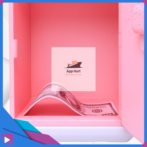 Sejf Skarbonka dla Dziewczynki na Kluczyk Dźwięki Melodie Zabawkowy Bankomat Różowy ASATO®