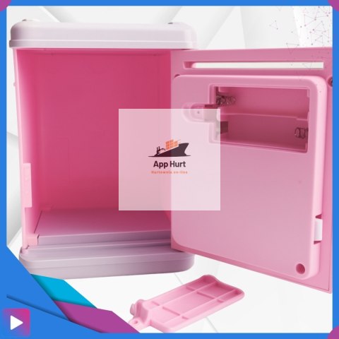 Sejf Skarbonka dla Dziewczynki na Kluczyk Dźwięki Melodie Zabawkowy Bankomat Różowy ASATO®