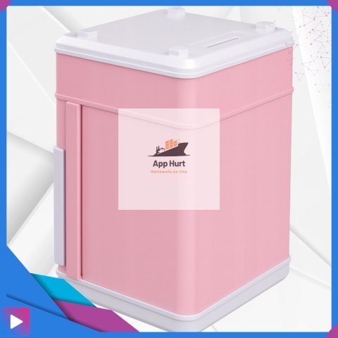 Sejf Skarbonka dla Dziewczynki na Kluczyk Dźwięki Melodie Zabawkowy Bankomat Różowy ASATO®