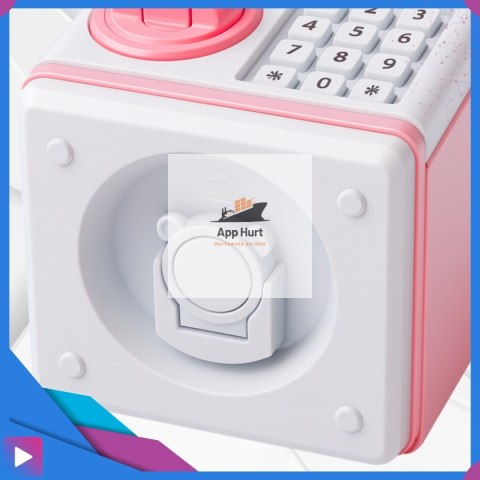 Sejf Skarbonka dla Dziewczynki na Kluczyk Dźwięki Melodie Zabawkowy Bankomat Różowy ASATO®