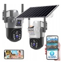 Solarna zewnętrzna kamera dwa obiektywy 4k hd 8mp karta sim 4g lte