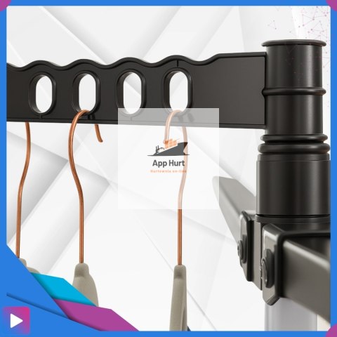 Suszarka na Pranie Pionowa Czarna Ogrodowa Stojąca Składana Duża na Balkon do Domu ASATO®