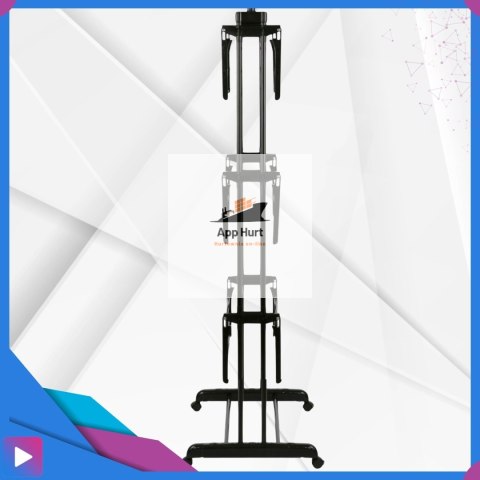 Suszarka na Pranie Pionowa Czarna Ogrodowa Stojąca Składana Duża na Balkon do Domu ASATO®