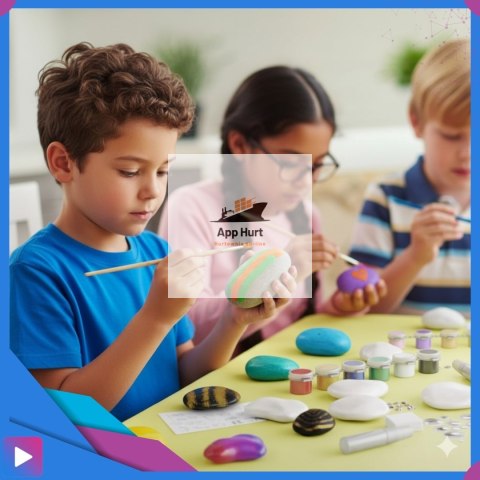 Zestaw do Malowania Kamieni Świecących w Ciemności z Farbkami i Ozdobami Kreatywny Prezent Dla Dzieci ASATO®