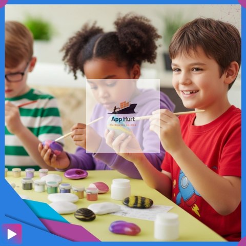 Zestaw do Malowania Kamieni Świecących w Ciemności z Farbkami i Ozdobami Kreatywny Prezent Dla Dzieci ASATO®