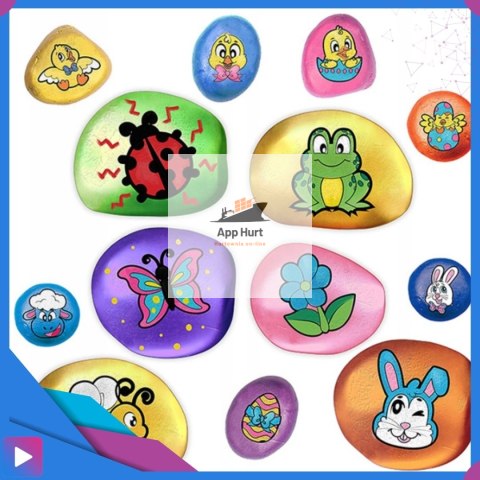 Zestaw do Malowania Kamieni Świecących w Ciemności z Farbkami i Ozdobami Kreatywny Prezent Dla Dzieci ASATO®