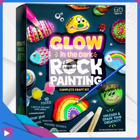 Zestaw do Malowania Kamieni Świecących w Ciemności z Farbkami i Ozdobami Kreatywny Prezent Dla Dzieci ASATO®